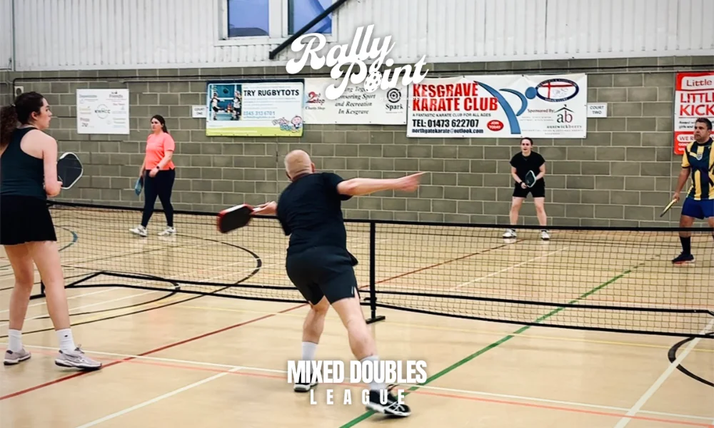 Players involved in the inaugural RallyPoint Pickleball mixed doubles league, being played in Kesgrave, Suffolk.