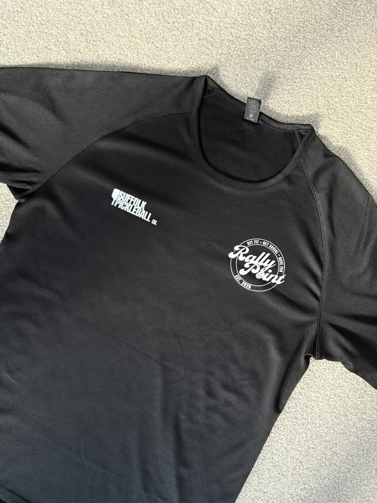 RallyPoint Sports T-Shirt (Black) – pickleball team-wear